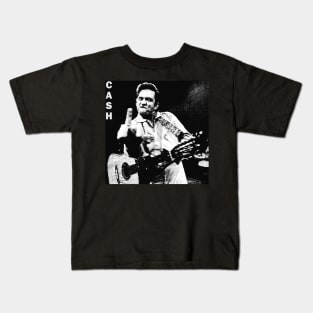 Johnny Cash-Vintage Halftone Kids T-Shirt